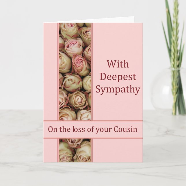 Perte de cousin Carte rose de sympathie (Devant)