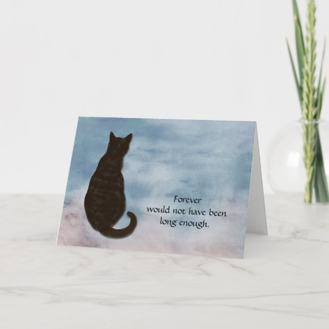 Perte de la carte de condoléances de chat noir (Devant)