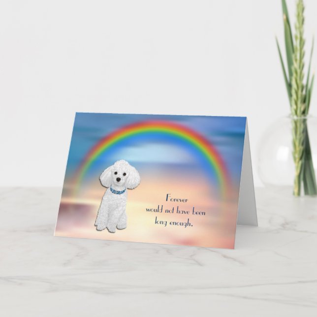 Perte de la carte de sympathie Rainbow Poodle blan (Devant)