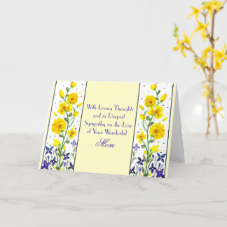Perte de maman Jaune Fleurs pourpres Carte de Symp