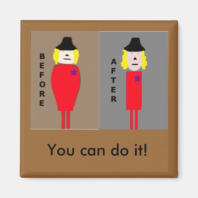 Perte de poids Encouragement Magnet Femmes (Devant)