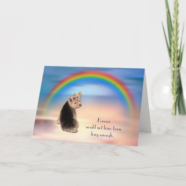 Perte de Yorkshire Terrier Carte de Sympathie arc- (Devant)