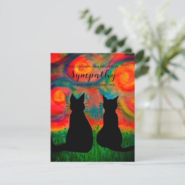 Perte d'une carte de voeux de sympathie pour chat  (Debout devant)