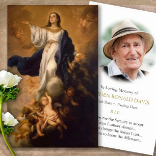 Perte funéraire Assomption Marie Prière Cartes de 