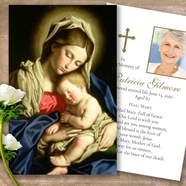 Perte funéraire Cartes de Sympathie pour la prière (catholic, religious, celebration of life, in loving memory of, prayer cards for bereavement)