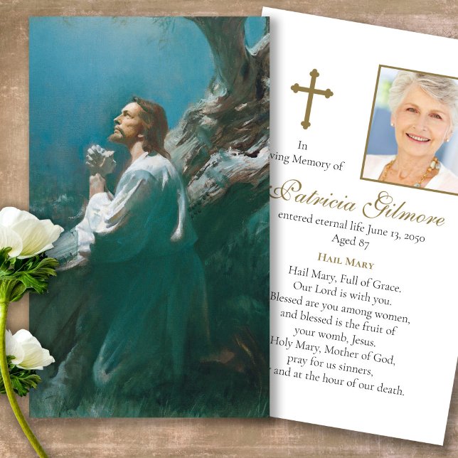 Perte funéraire Christ Prier Cartes de sympathie (catholic, religious, celebration of life, in loving memory of, prayer cards for bereavement)