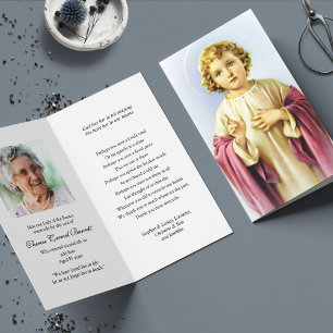 Perte funéraire Enfant Prague Prière Cartes de Sym