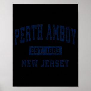 Perth Amboy New Jersey Nj Vintage Established Comf Poster