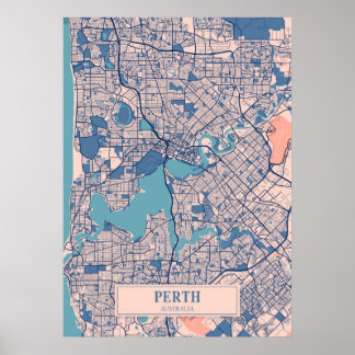 Perth - Australia Breezy City Map Poster