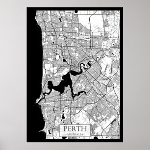 Perth Australia Map Poster