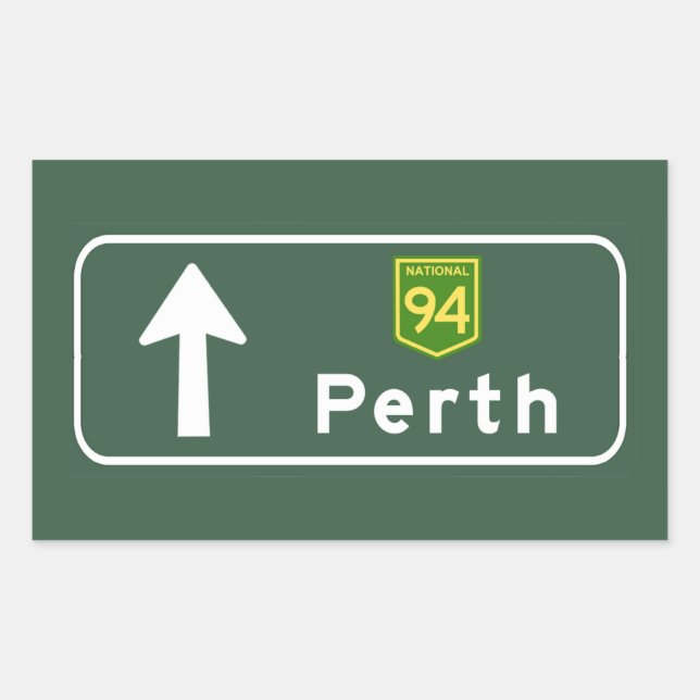 Perth, Australia Road Sign Sticker (Front)
