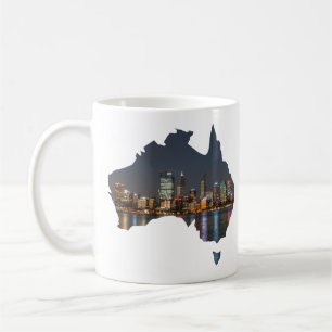 Perth, Australia, Skyline by night reflections Coffee Mug