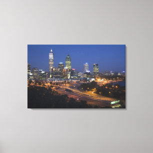 Perth, Australia. View of downtown Perth from Canvas Print