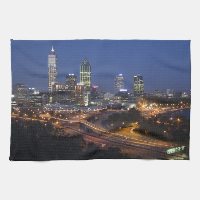 Perth, Australia. View of downtown Perth from Kitchen Towel (Horizontal)