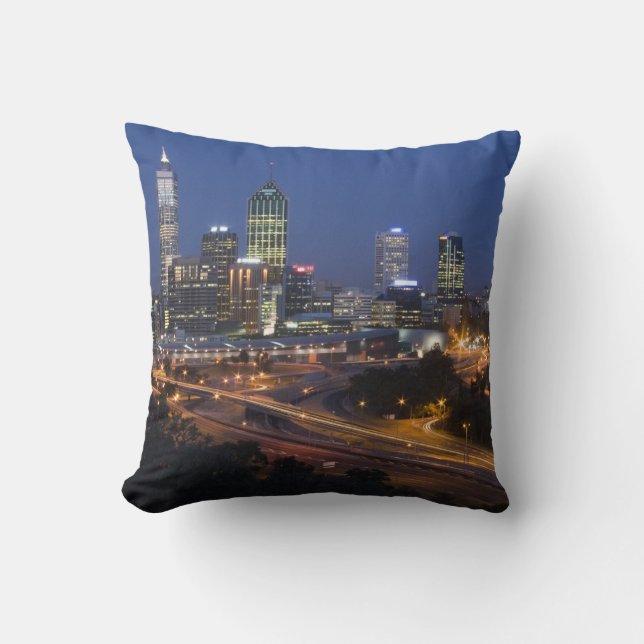 Perth, Australia. View of downtown Perth from Throw Pillow (Front)