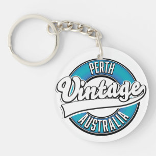 Perth Australia vintage logo Keychain