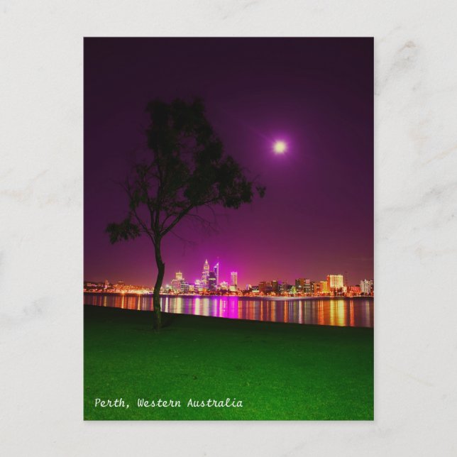 Perth City Lights from South Perth Foreshore Postcard (Front)