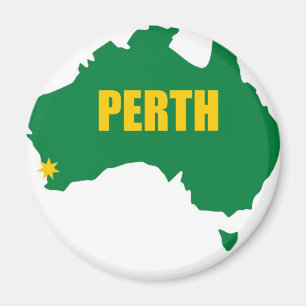 Perth Green and Gold Map Magnet