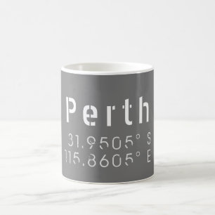 Perth Latitude and Longitude Coffee Mug