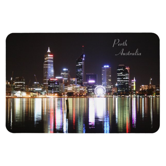 Perth Night Skyline, Australia - Magnet (Horizontal)