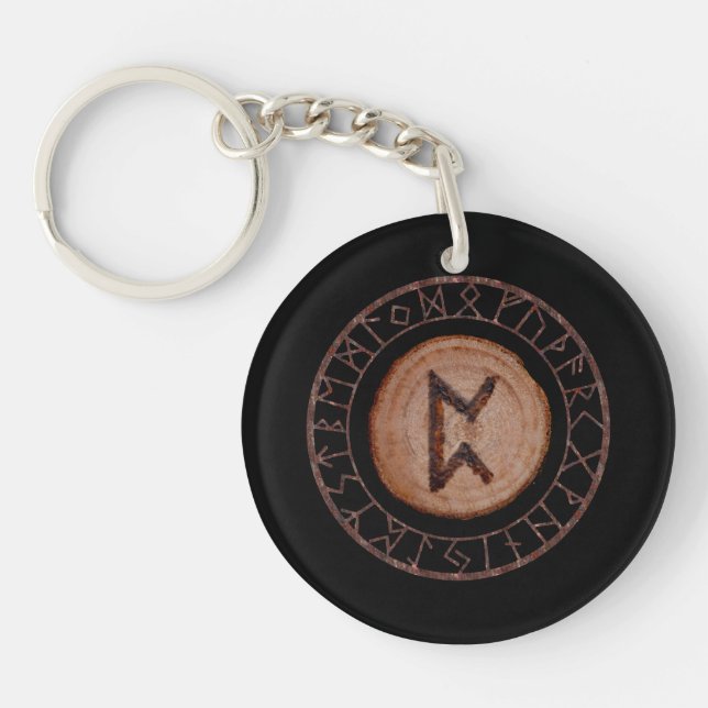 Perthro - Elder Futhark rune Keychain (Front)