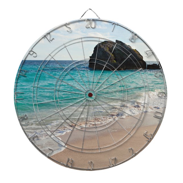 Pertty beach Turquoise Ocean Dartboard (Front)