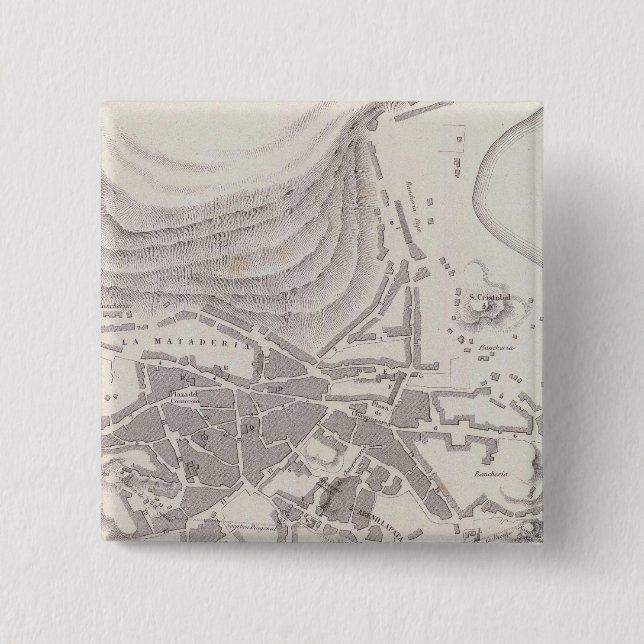 Peru 10 2 inch square button (Front)