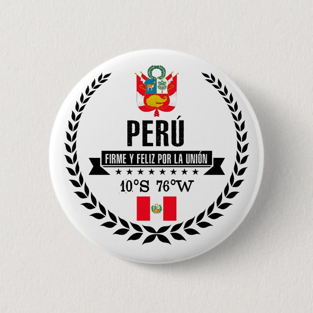 Peru 2 Inch Round Button (Front)