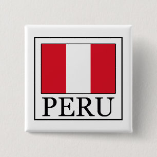 Peru 2 Inch Square Button