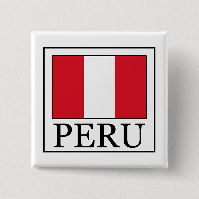 Peru 2 Inch Square Button (Front)