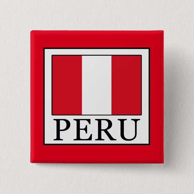 Peru 2 Inch Square Button (Front)