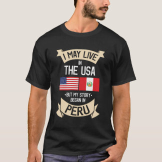 Peru American Flag Usa Peruvian Roots T-Shirt