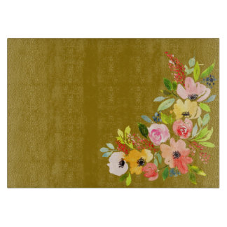 Peru and Watercolour Floral Bouquet Cutting Board