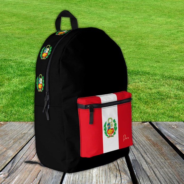 Peru, black backpack, Peruvian Flag / patriotic Printed Backpack (Creator Uploaded)