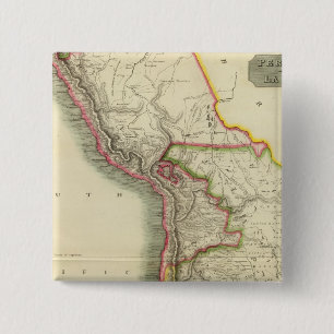 Peru, Chili, La Plata 2 Inch Square Button