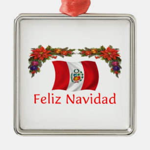 Peru Christmas Metal Ornament
