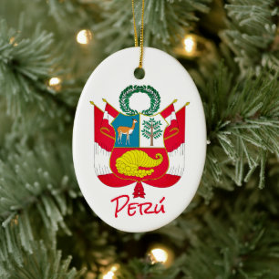 Peru Coat of Arms Ceramic Ornament
