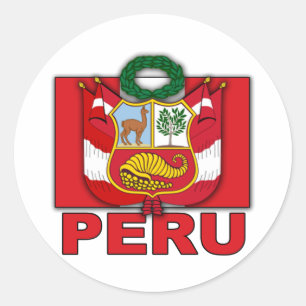 Peru Coat of Arms Classic Round Sticker