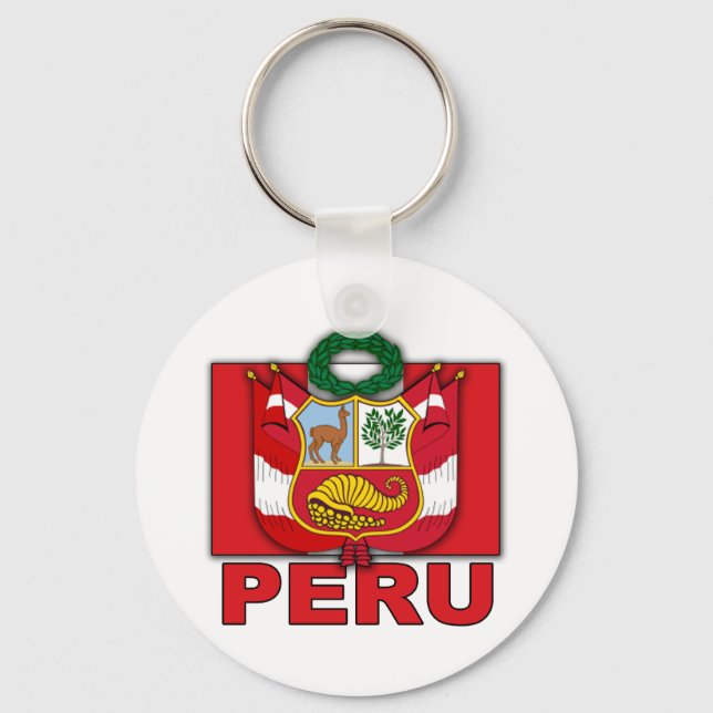 Peru Coat of Arms Keychain (Front)