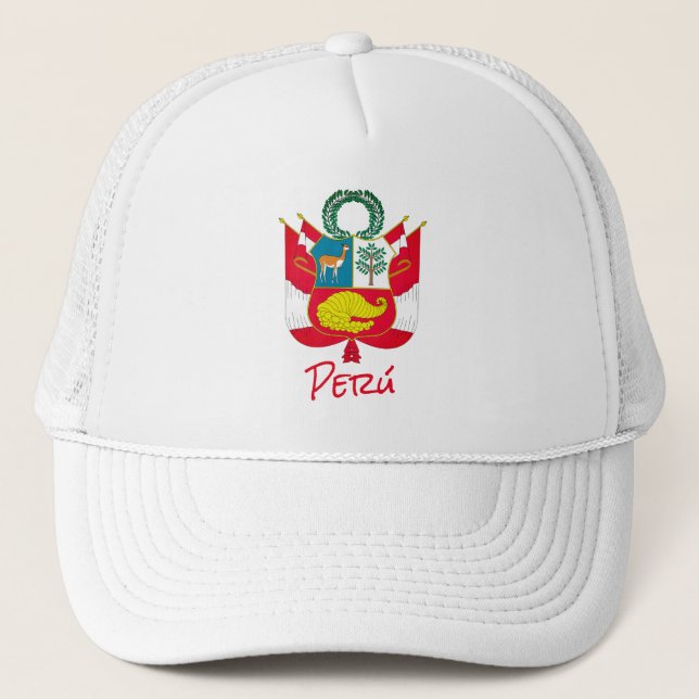 Peru Coat of Arms Trucker Hat (Front)