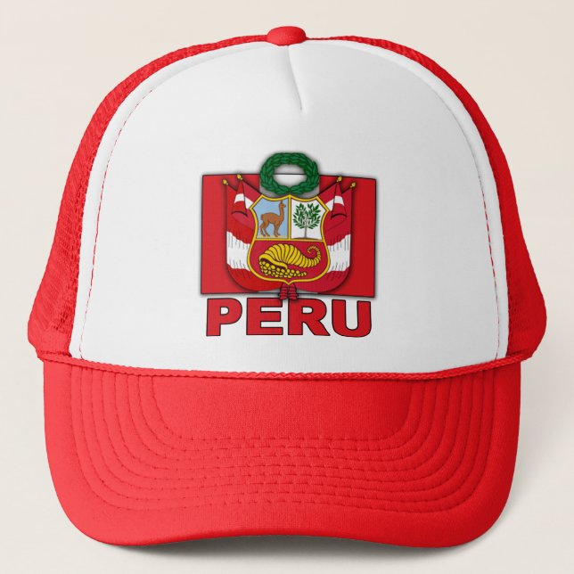 Peru Coat of Arms Trucker Hat (Front)