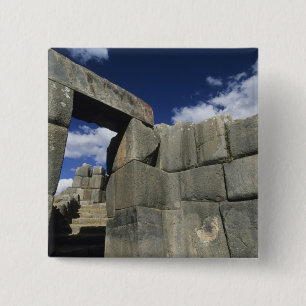 Peru, Cuzco, Sacsayhuaman fortress, good example 2 Inch Square Button