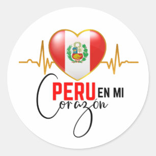 Peru en mi Corazon Peruvian Pride Classic Round Sticker