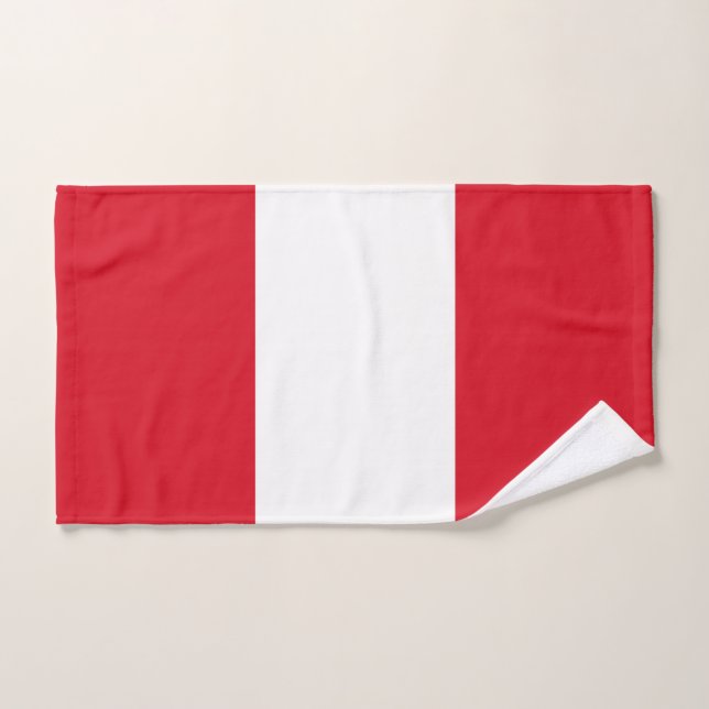 Peru Flag Bath Towel Set (Hand Towel)