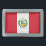 Peru Flag Belt Buckle<br><div class="desc">Patriotic flag of Peru.</div>