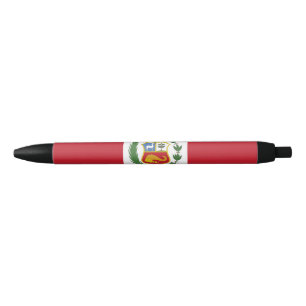 Peru flag black ink pen