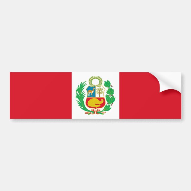 Peru Flag Bumper Sticker (Front)