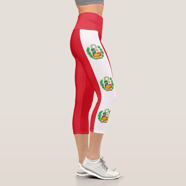 Peru Flag Capri Leggings (Right)