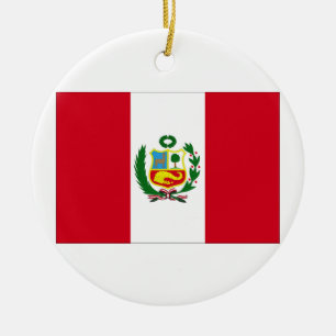 Peru Flag Ceramic Ornament