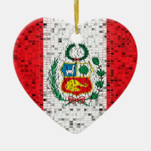 Peru Flag glitter ornament